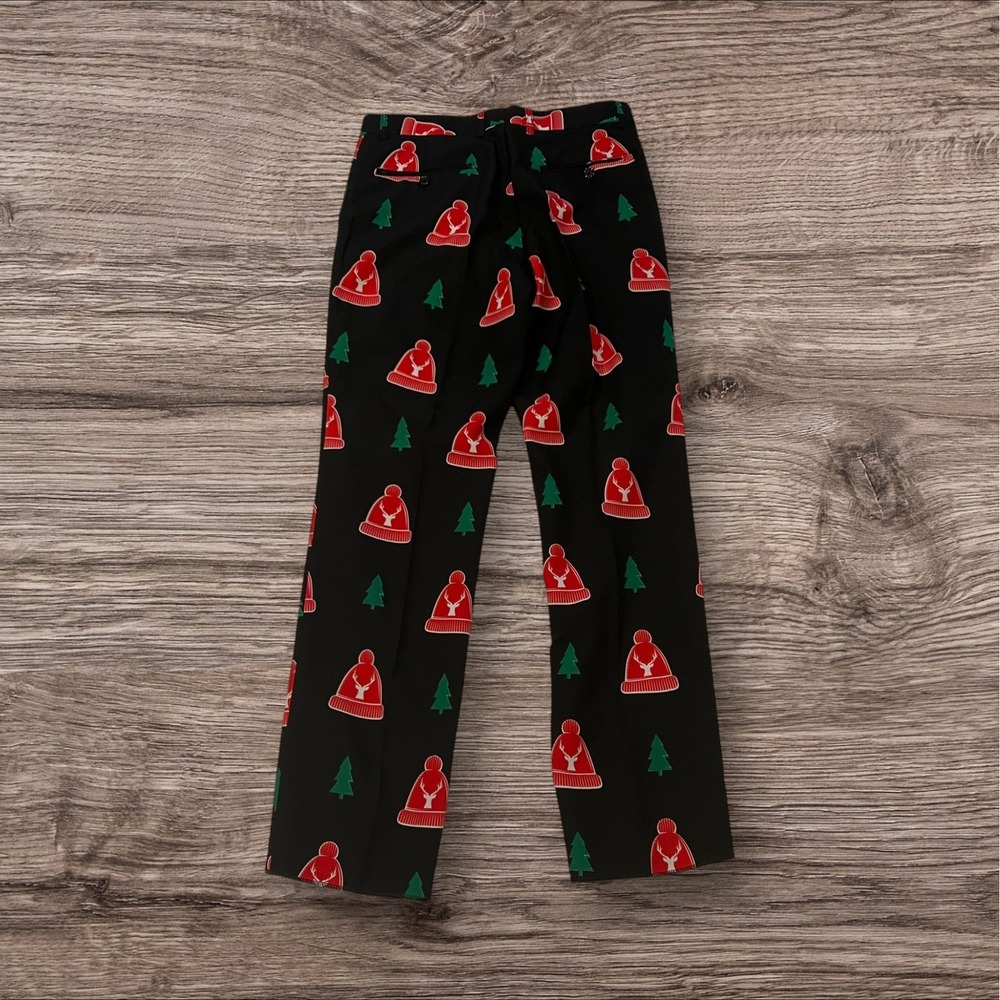 New Braveman Mens 38S Classic Fit Christmas Plaid 3 Piece Suit Pants Tie 32x32 - Picture 4 of 15